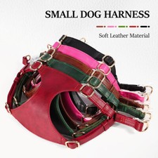 Pleather Dog Harness Lead Set