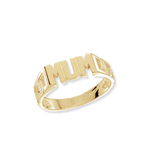 Mum ring 9ct - mum, yellow