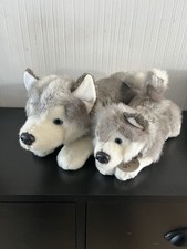 Keel Toys Storm Husky Dog Plush Bundle With Blue Collar And Name Tag Small/med