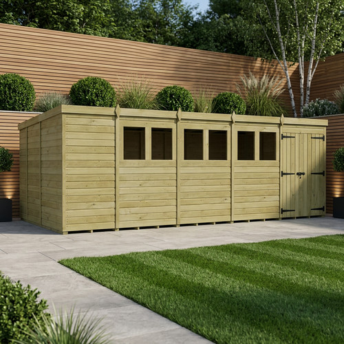 Pent shed double door - 19, 9