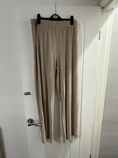 Ladies Beige Wide Leg Trousers From Primark Size Large
