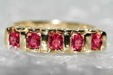 9 ct Gold Noble Red Spinel Bar