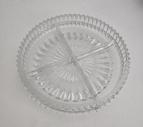 Vintage clear glass divided - vintage,