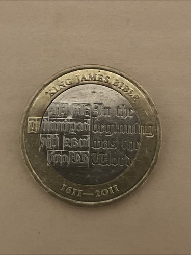 King james bible pound coin - bible,