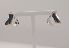 Unique Vintage Pierre Lang Silver Tone Earrings For Pierced Ears 