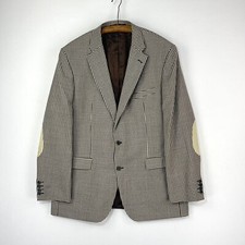 Barbour Sports Jacket Mens 46R Brown Gingham Wool Twill Country Hacking Blazer