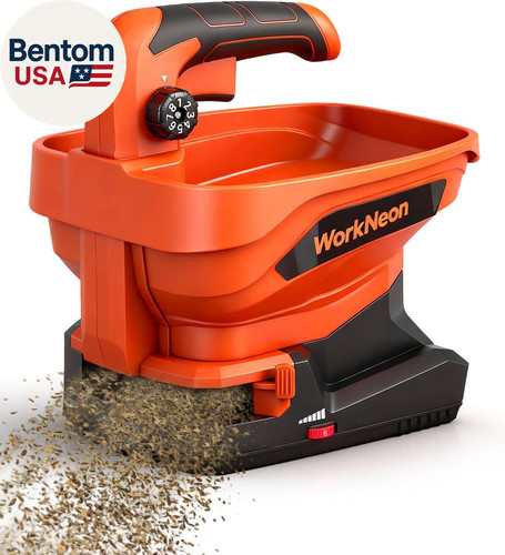 Battery powered seed - battery, spreader