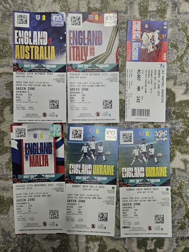 England home ticket stubs - ticket,