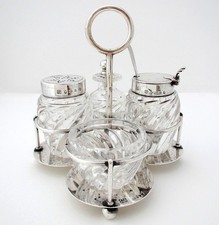 Hukin Heath Silver Glass Cruet