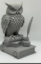 3D Printed Owl Statue on Books