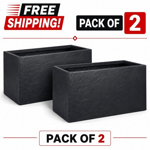 Grey trough planter 32l riven - grey,