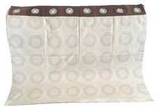 PAIR OF DUNELM CURTAINS 108cm Wide 180cm Drop Brown Beige Circle Pattern