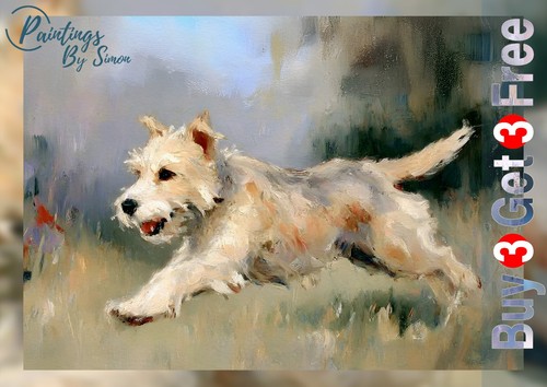Terrier dog print on - 5"x7",