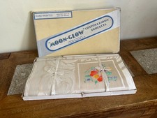 Old Bleach Moon Glow Irish Linen Hand Painted Tablecloth Damask 178cm x 136cm