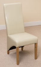 Lola Leather Chairs for Dining Room or Kitchen | Curved Back Dining Chairs