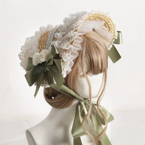 Lolita bonnet bow - bonnet, ribbon