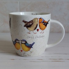 Queens Churchill Brilliant Birds Mug Fine China H 9.5cm Alex Clark Blue Tit Wren
