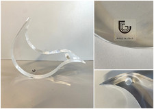 TRANSPARENT LUCITE BIRD SCULPTURE DESIGN Silvio Russo Guzzini PLEXIGLASS '70