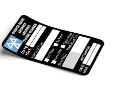 60 x CUSTOM Personalized YOUR MOT GARAGE SERVICE Oil Change Reminder Stickers