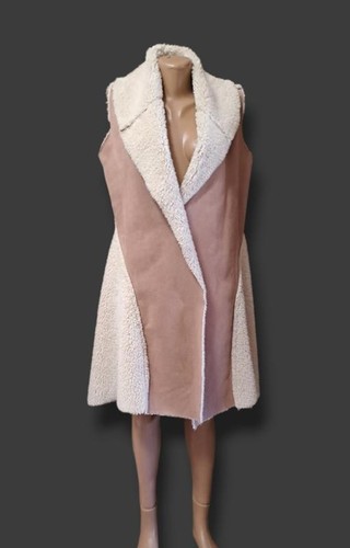 Boho pink and beige faux - and, suede