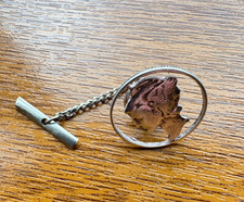 Vintage Cameo Tie Tack with Chain & T-Bar – Collectable Men's Jewellery Rare