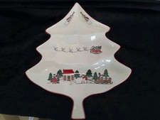 Mason's Ceramic Christmas Tree Sweet Dish From Christmas Village Collection