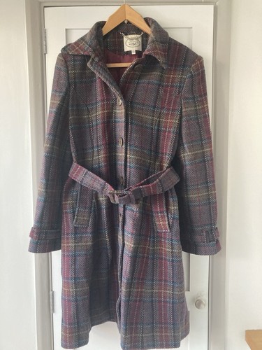 Wool mix checked overcoat - mix, by