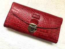 OSPREY - CLUTCH BAG - FABULOUS RED MOC-CROC LEATHER - UNUSED - FREE REC' POST