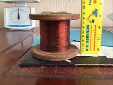 VINTAGE TRANSISTOR RADIO WIRE RETRO copper cable gauge spool wood wooden