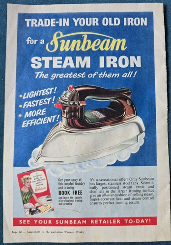 1950s sunbeam steam iron - 1950s,