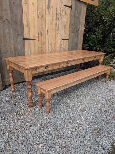 Pine farmhouse table bench - pine, 10