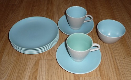 Vintage blue poole pottery tea - blue,