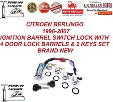 IGNITION FOR CITROEN BERLINGO 96-07 STARTER SWITCH LOCK & 4 DOOR LOCK SET 