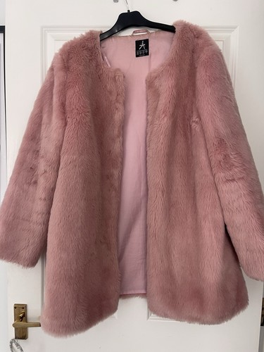 Women pink faux fur - fur, jacket