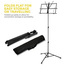 Black Adjustable Tripod Music Stand Sheet Holder Base Height violin guitar piano