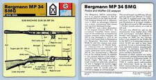 Bergmann MP 34 SMG - 1932-45 - Weapons - WW2 Edito-Service SA 1977 Card