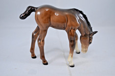 BESWICK BROWN FOAL GRAZING 2ND