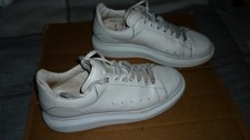 Alexander McQueen Mens White Leather Trainers, UK Size 9, EU 43
