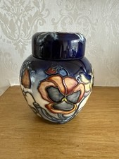 Moorcroft Trial Pansy Ginger Jar Approx 11cm High
