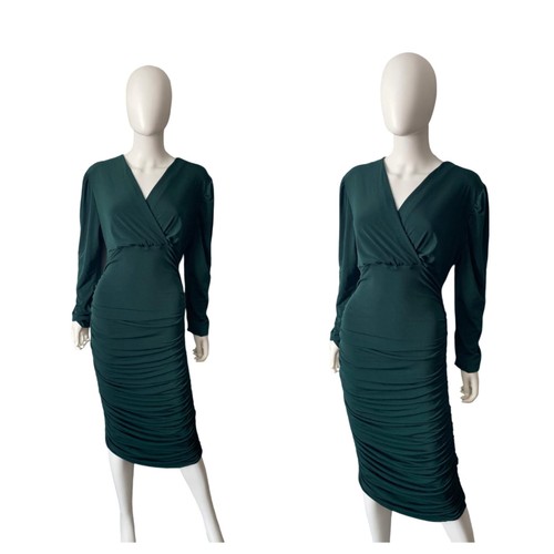 Long sleeve ruched bodycon - sleeve,