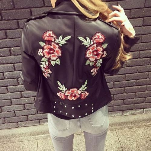 Zara biker embroidered studded - zara,