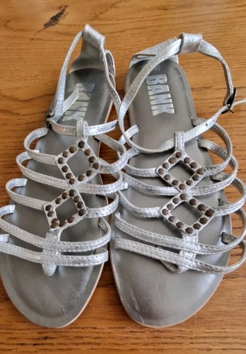 Bank leather silver - bank, studded