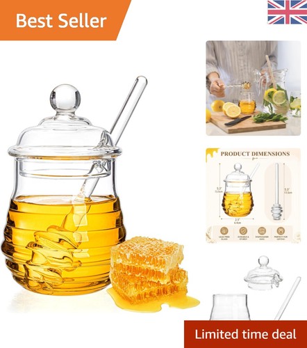 Elegant 300ml glass honey jar - glass,