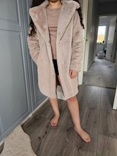 Newlook Womens Coat Size 6 But Fits Size 8 - 10 Pale Pink Colour New Without Tag