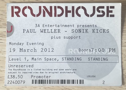 Paul weller sonic kicks tour - weller,