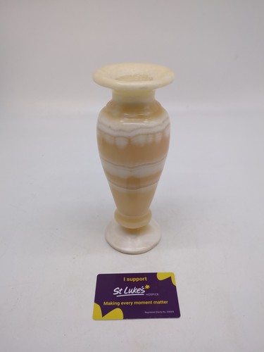 Onyx vase cream white striped - vase,