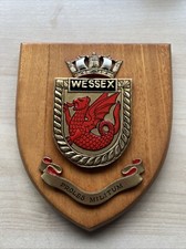 Vb71- Vintage British Royal Navy HMS WESSEX Wall Plaque