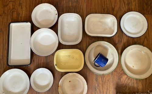Vintage enamel bowls - vintage,
