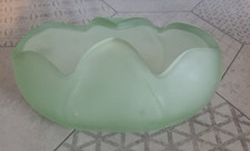 Trinket Pot Vintage Tulip Posy Bowl Frosted Glass Art Deco 6" X 3"   Used Good
