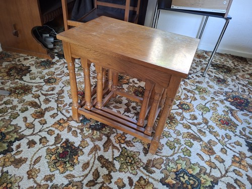 Solid wooden nest tables - wooden,
